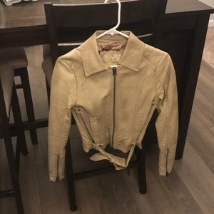 Tan leather jacket